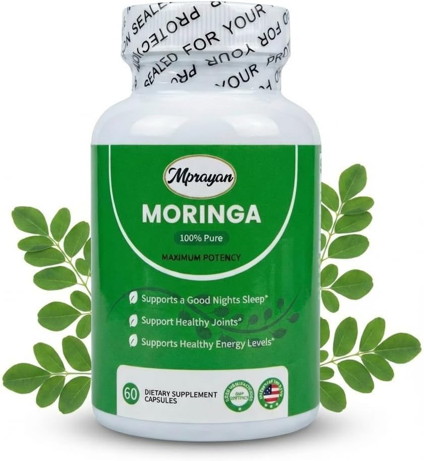 Moringa Capsules 800mg – Pure Moringa Oleifera Leaf Powder – Antioxidant Nutritional Supplement for Natural Energy & Immune Support – Vegan, Non-GMO Superfood – 60 Capsules