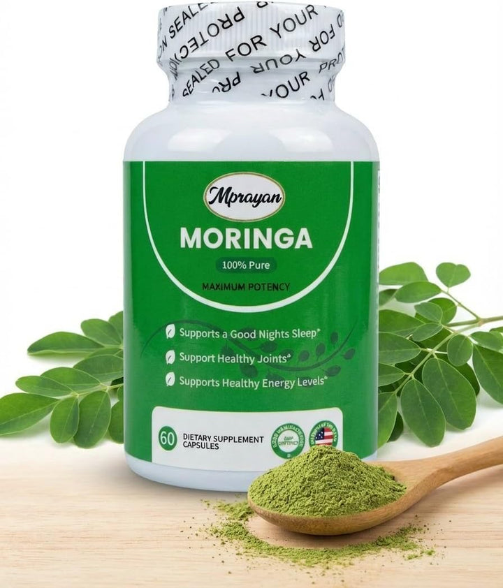 Moringa Capsules 800mg – Pure Moringa Oleifera Leaf Powder – Antioxidant Nutritional Supplement for Natural Energy & Immune Support – Vegan, Non-GMO Superfood – 60 Capsules