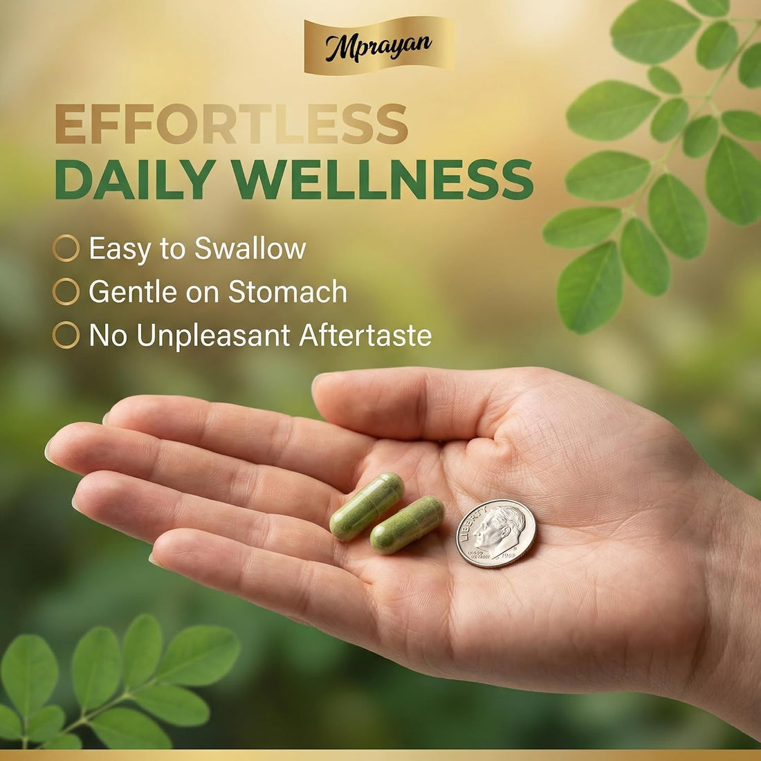 Moringa Capsules 800mg – Moringa Oleifera Leaf Powder Superfood Herbal Supplement for Natural Energy, Immune, Antioxidant & Detox Support – Vegan, Non-GMO, 60 Veg Capsules