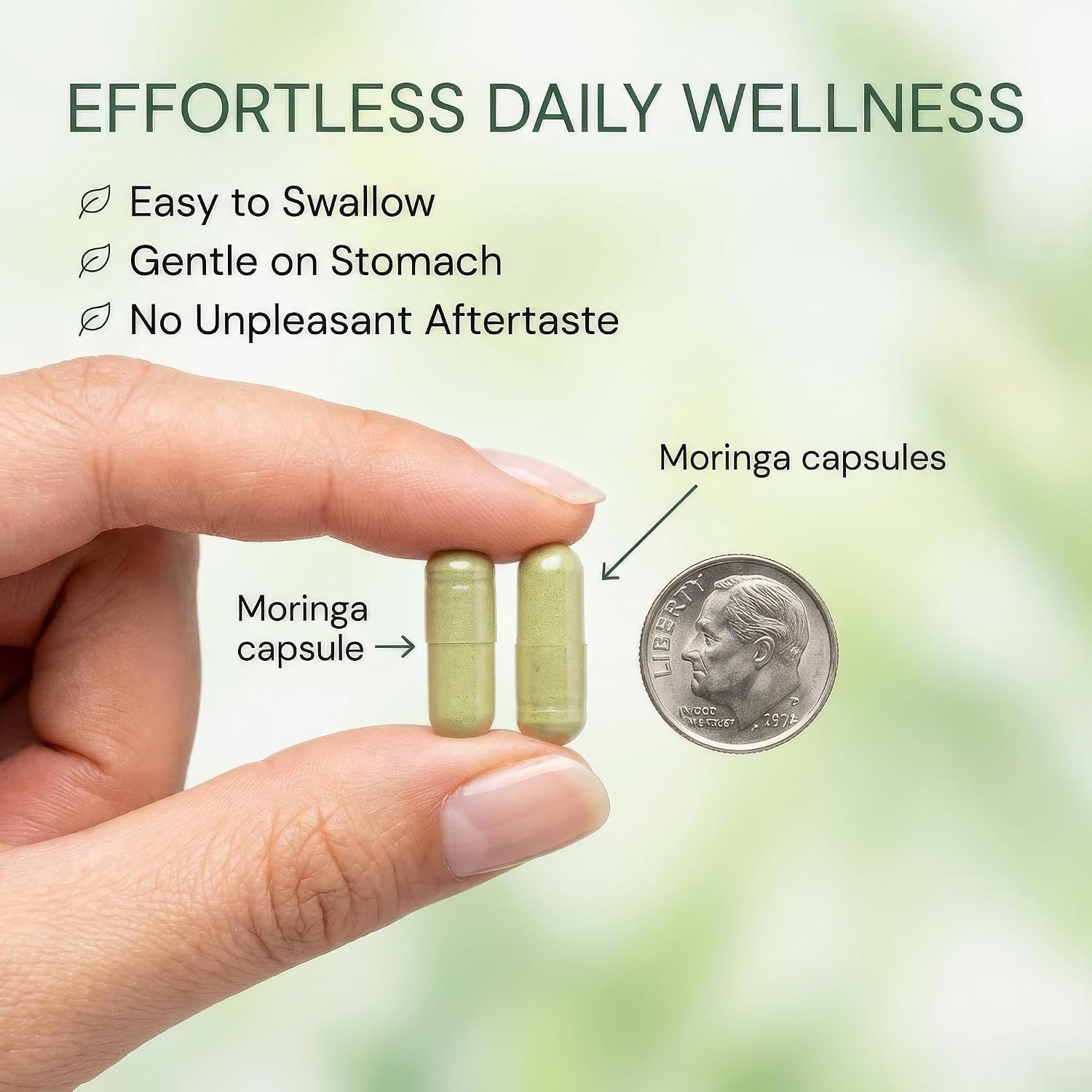 Moringa Capsules 800mg – Moringa Oleifera Leaf Powder Superfood Herbal Supplement for Natural Energy, Immune, Antioxidant & Detox Support – Vegan, Non-GMO, 60 Veg Capsules