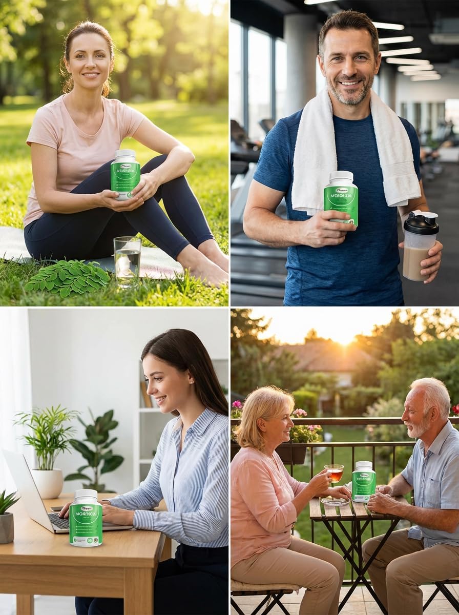 Moringa Capsules 800mg – Pure Moringa Oleifera Leaf Powder – Antioxidant Nutritional Supplement for Natural Energy & Immune Support – Vegan, Non-GMO Superfood – 60 Capsules