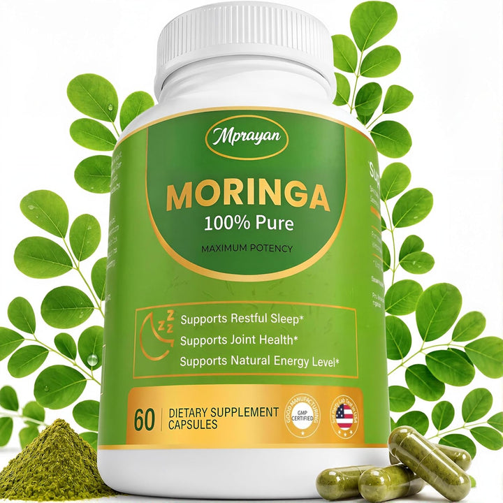 Moringa Capsules 800mg – Moringa Oleifera Leaf Powder Superfood Herbal Supplement for Natural Energy, Immune, Antioxidant & Detox Support – Vegan, Non-GMO, 60 Veg Capsules