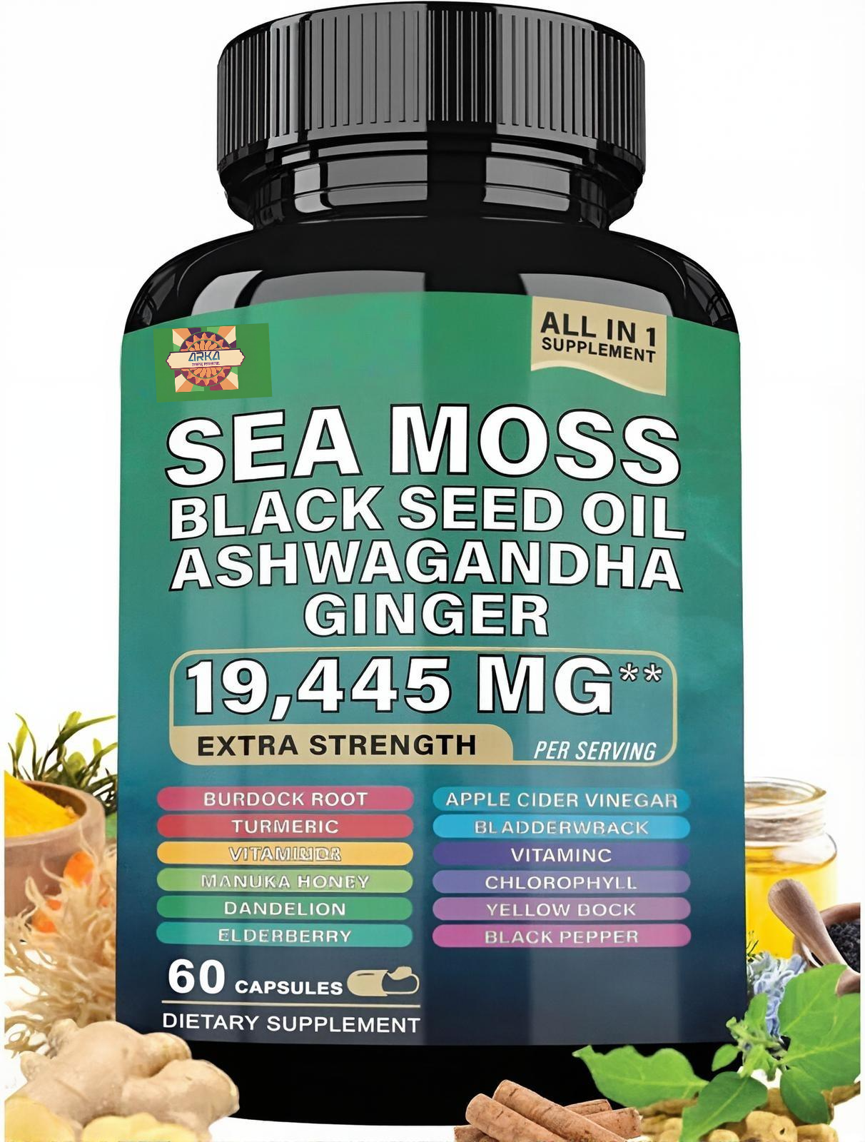 Sea Moss Complex with Black Seed Oil & Ashwagandha - 60 Capsules